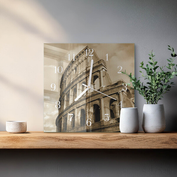 Square wall clock Sepia Colosseum