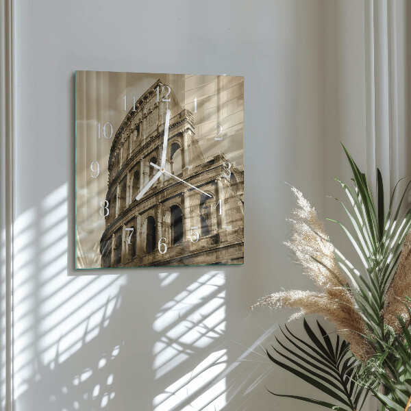 Square wall clock Sepia Colosseum