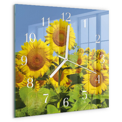 Square wall clock Sunflowers