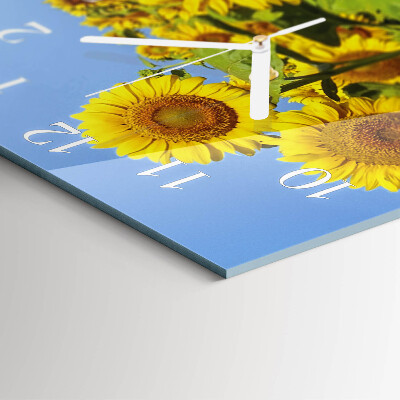 Square wall clock Sunflowers