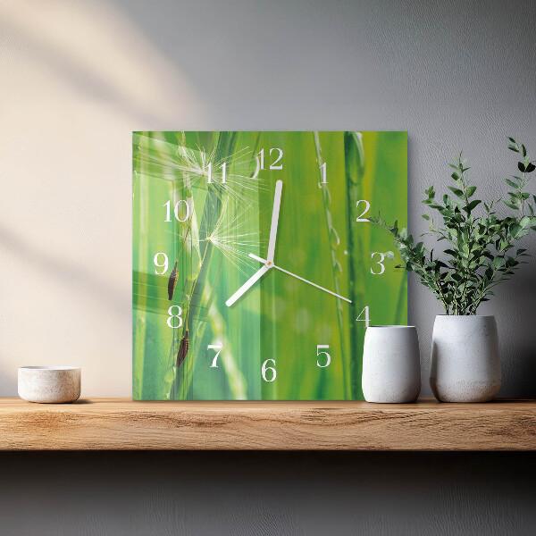 Square wall clock Grass