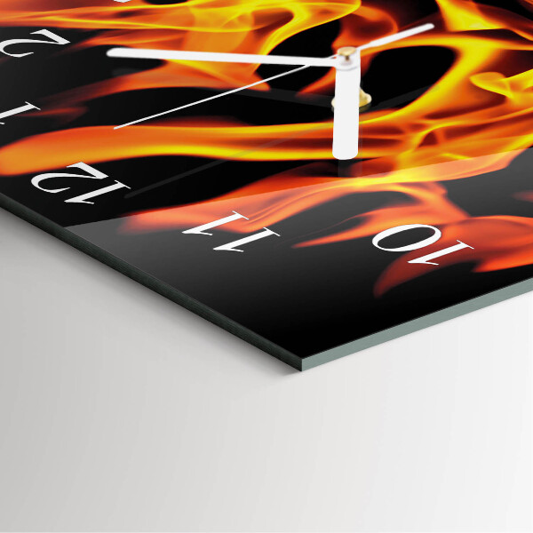 Square wall clock Fire