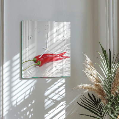 Square wall clock Chili peppers