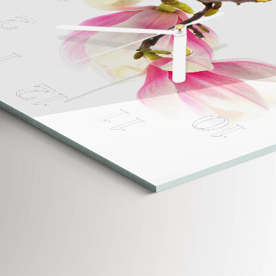 Square wall clock Magnolia Flower