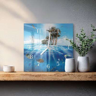 Square wall clock Fish Island