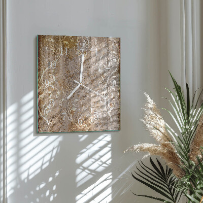 Square wall clock Flower Pattern