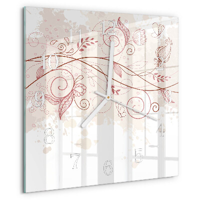 Square wall clock Floral Art