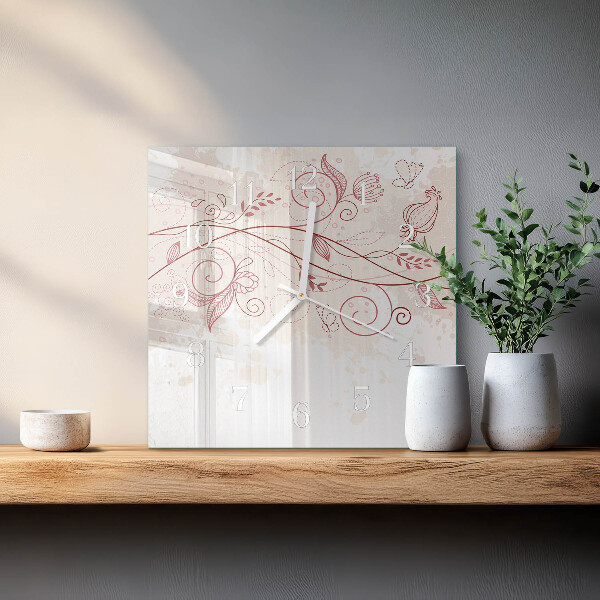Square wall clock Floral Art