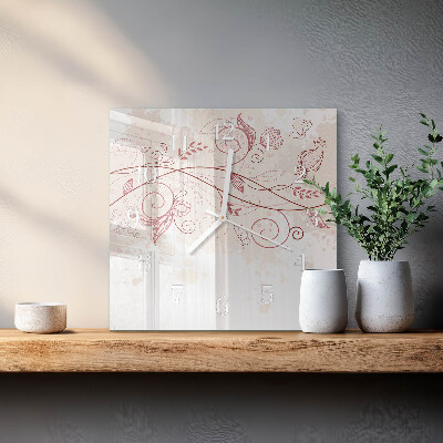 Square wall clock Floral Art