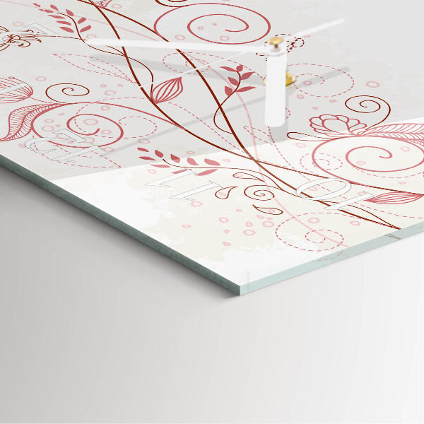 Square wall clock Floral Art