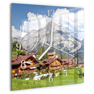 Square wall clock Mountains
