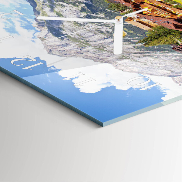 Square wall clock Mountains