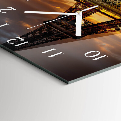 Square wall clock Eiffel Tower Paris