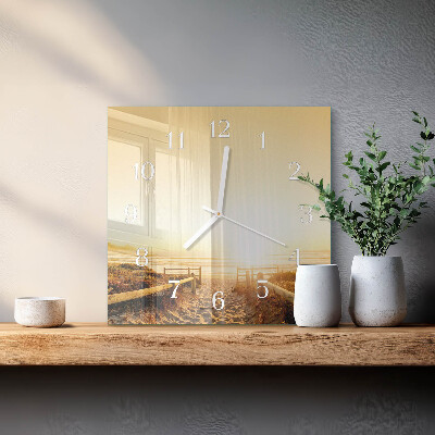 Square wall clock Beach Path