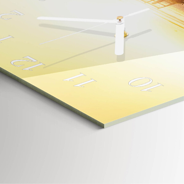 Square wall clock Beach Path