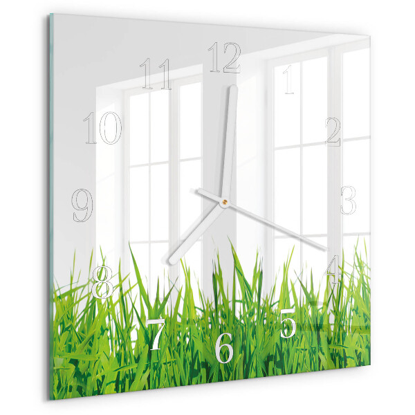Square wall clock Grass