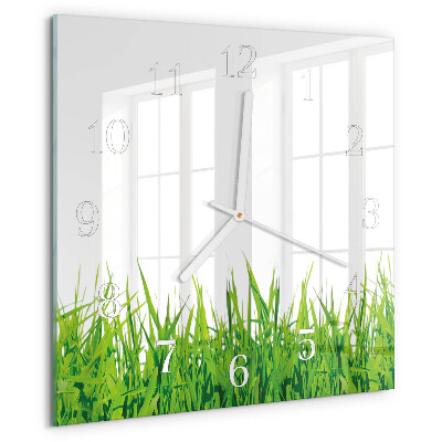 Square wall clock Grass