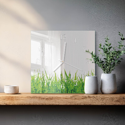 Square wall clock Grass