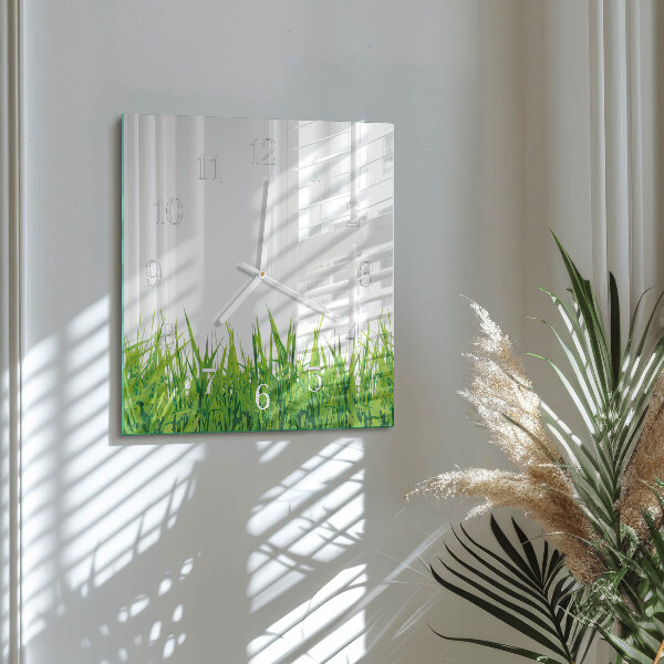 Square wall clock Grass