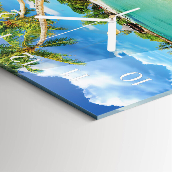 Square wall clock Beach Palm Trees