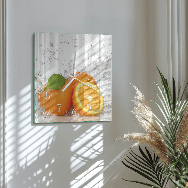 Square wall clock Oranges