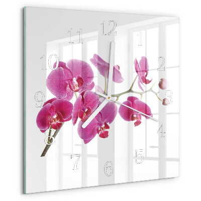 Square wall clock Orchid