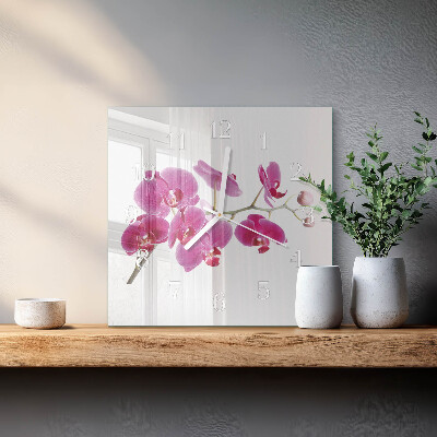 Square wall clock Orchid