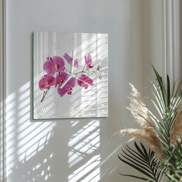 Square wall clock Orchid