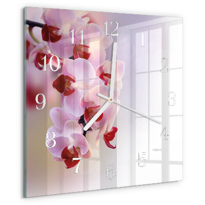 Square wall clock Orchid