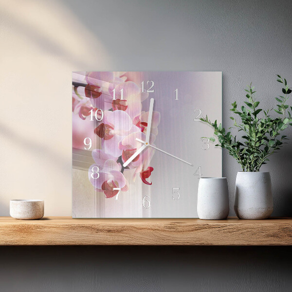 Square wall clock Orchid