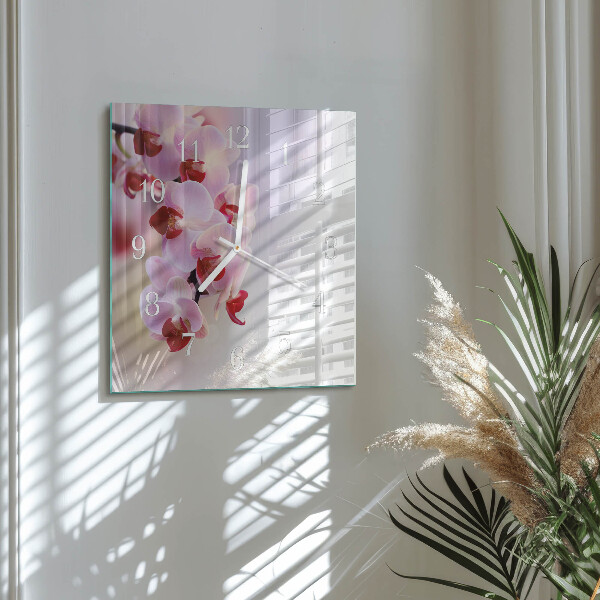 Square wall clock Orchid