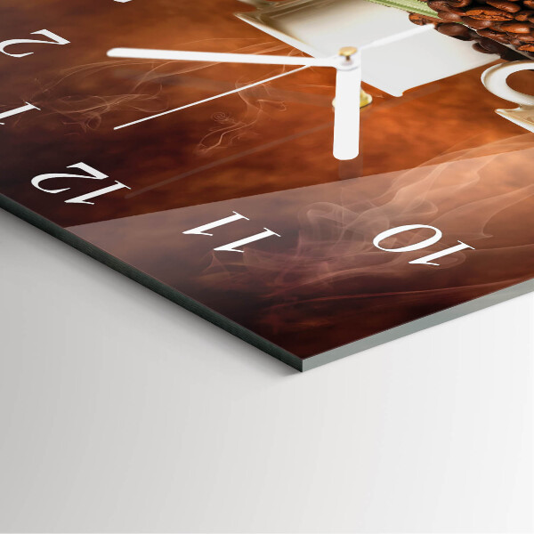 Square wall clock Coffee cups