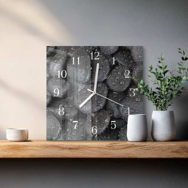 Square wall clock Stones Water