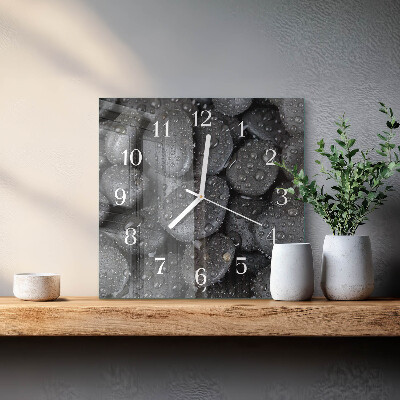 Square wall clock Stones Water