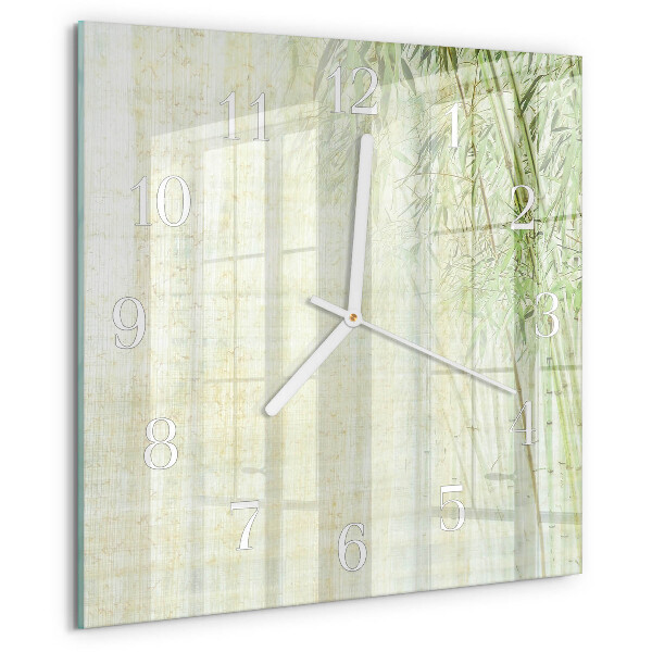 Square wall clock Bamboo Plant