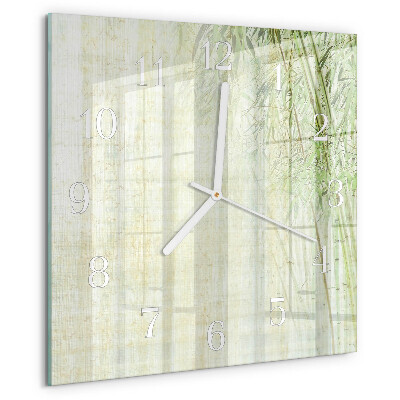 Square wall clock Bamboo Plant
