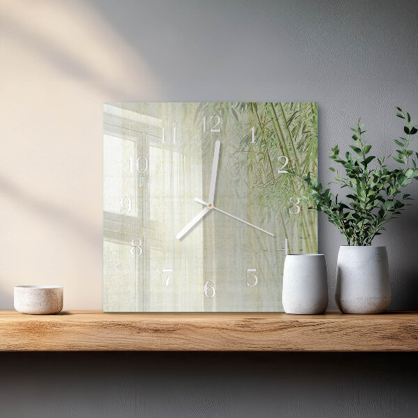 Square wall clock Bamboo Plant