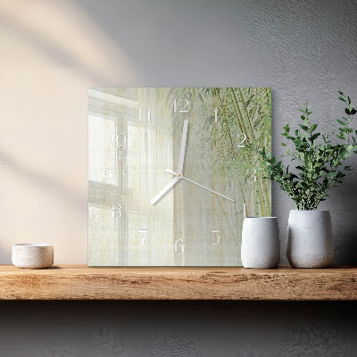 Square wall clock Bamboo Plant