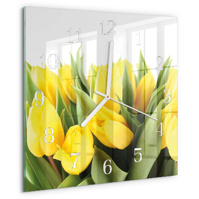 Square wall clock Tulip Flowers