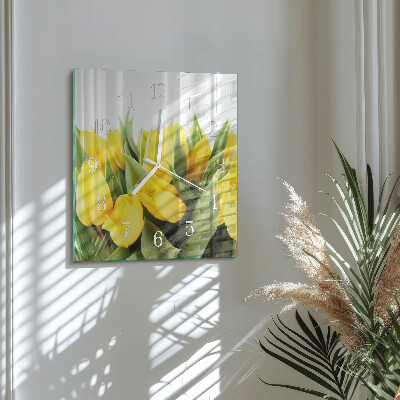 Square wall clock Tulip Flowers