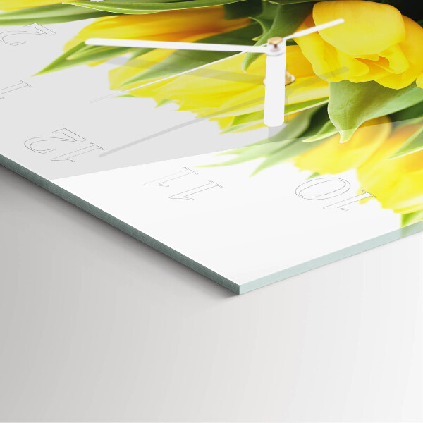 Square wall clock Tulip Flowers