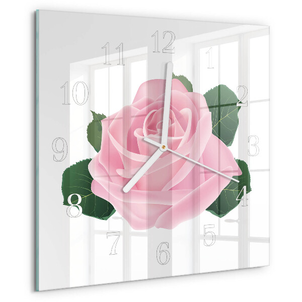 Square wall clock Rose