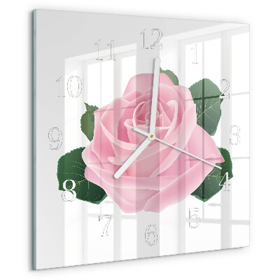 Square wall clock Rose