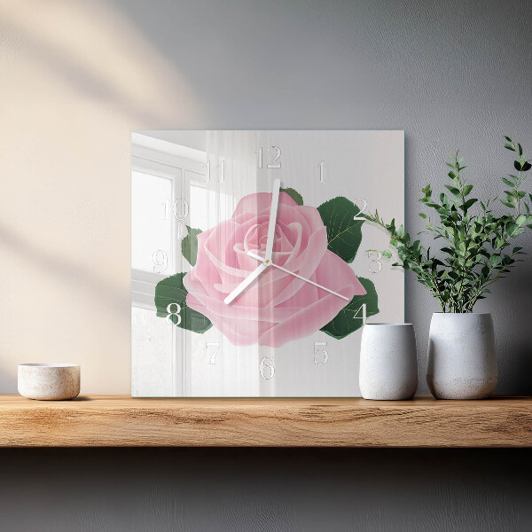 Square wall clock Rose
