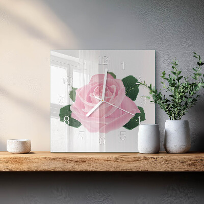 Square wall clock Rose