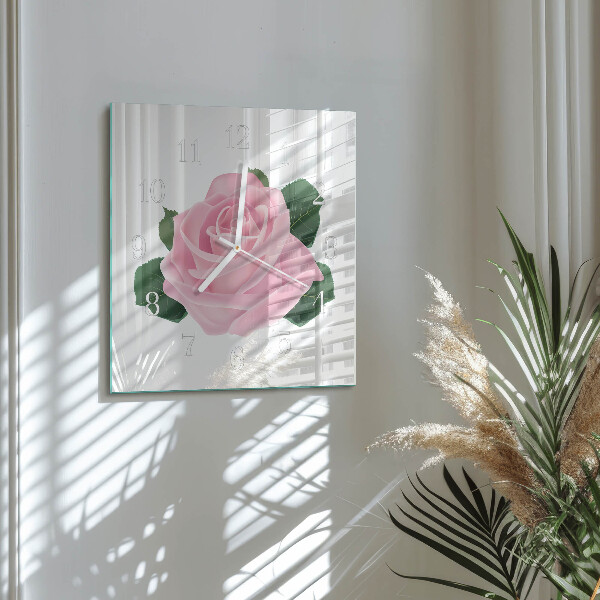 Square wall clock Rose