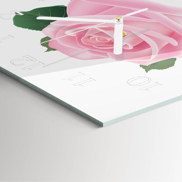 Square wall clock Rose