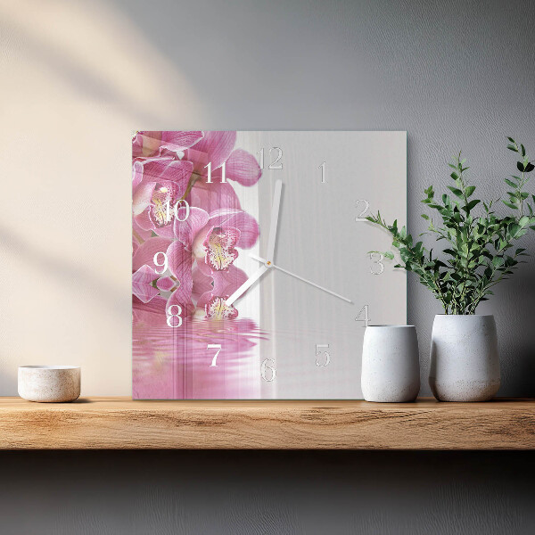 Square wall clock Orchid