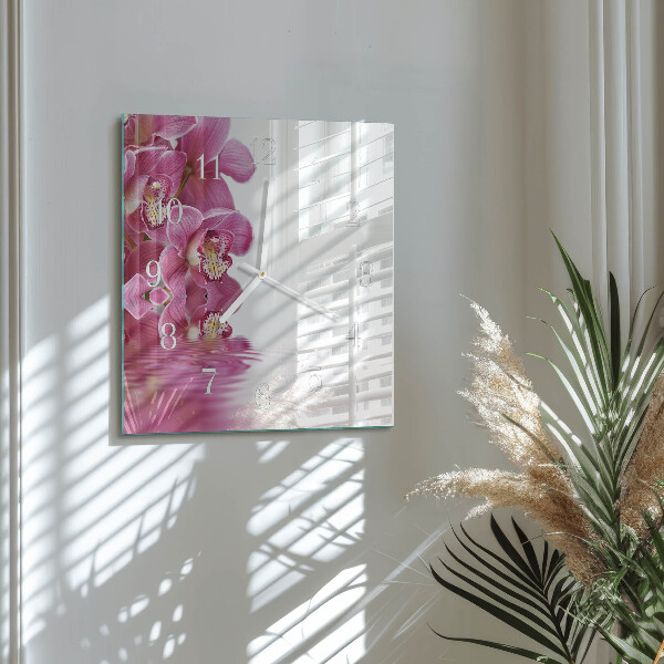 Square wall clock Orchid
