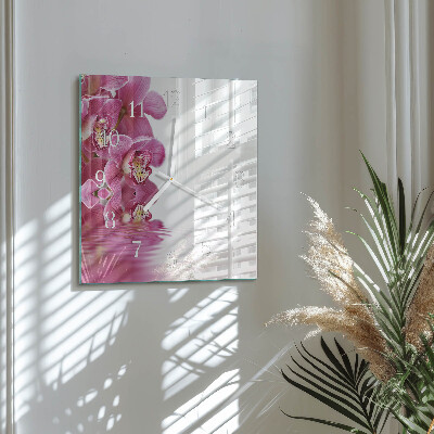 Square wall clock Orchid